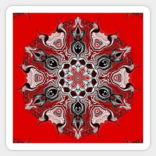 Kaleidoscope red flower Sticker